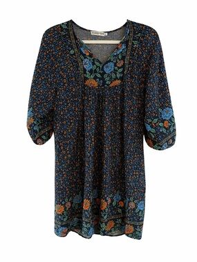 Temofon Floral Navy Mini Dress